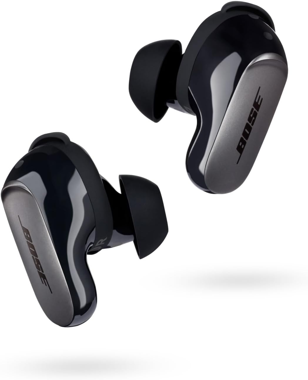 Bose QuietComfort Ultra wireless earbuds with metallic charging case