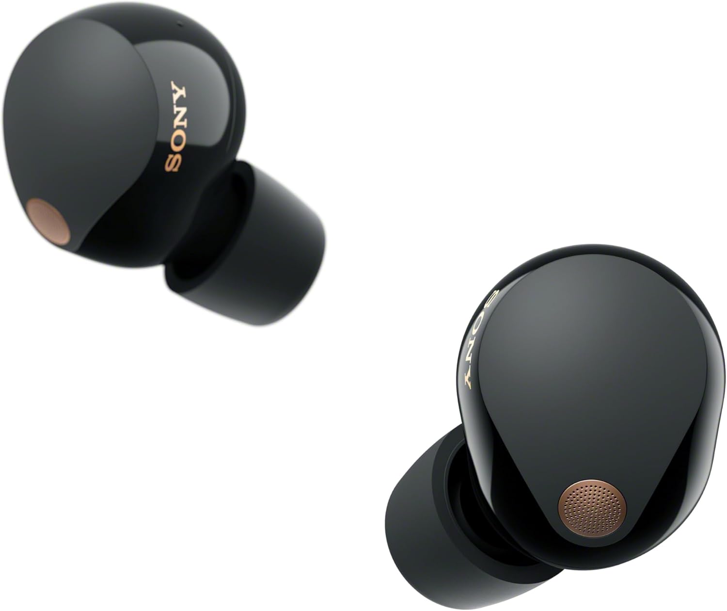 Sony WF-1000XM5 wireless earbuds in black with charging case